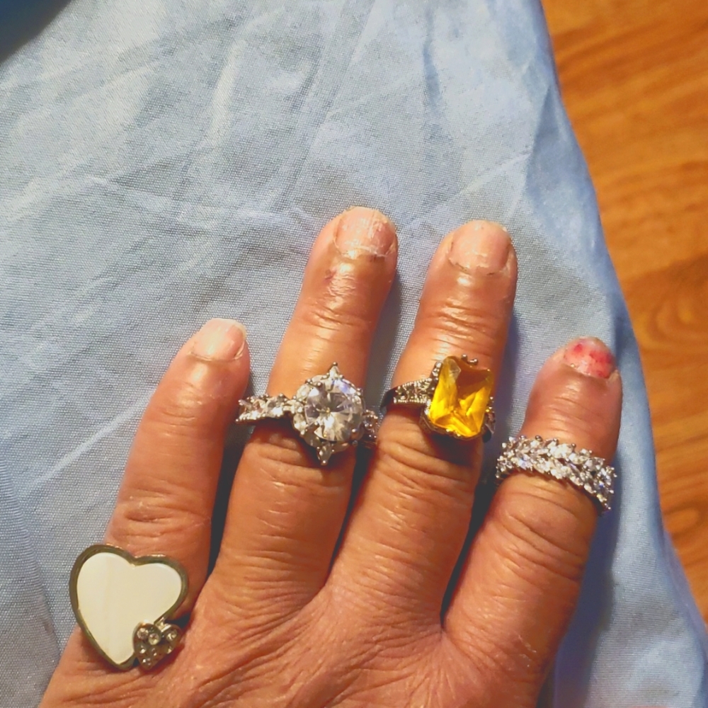 Costume faux gem ring lot